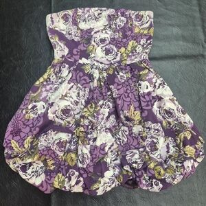 Charlotte Russe Purple Floral Bubble Dress